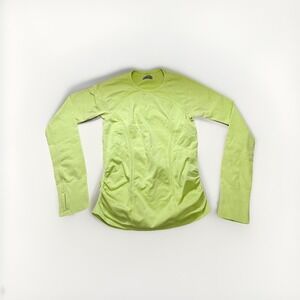 Athleta Fastest Track Top Yellow  Seamless Running Long Sleeve Stretch Small S